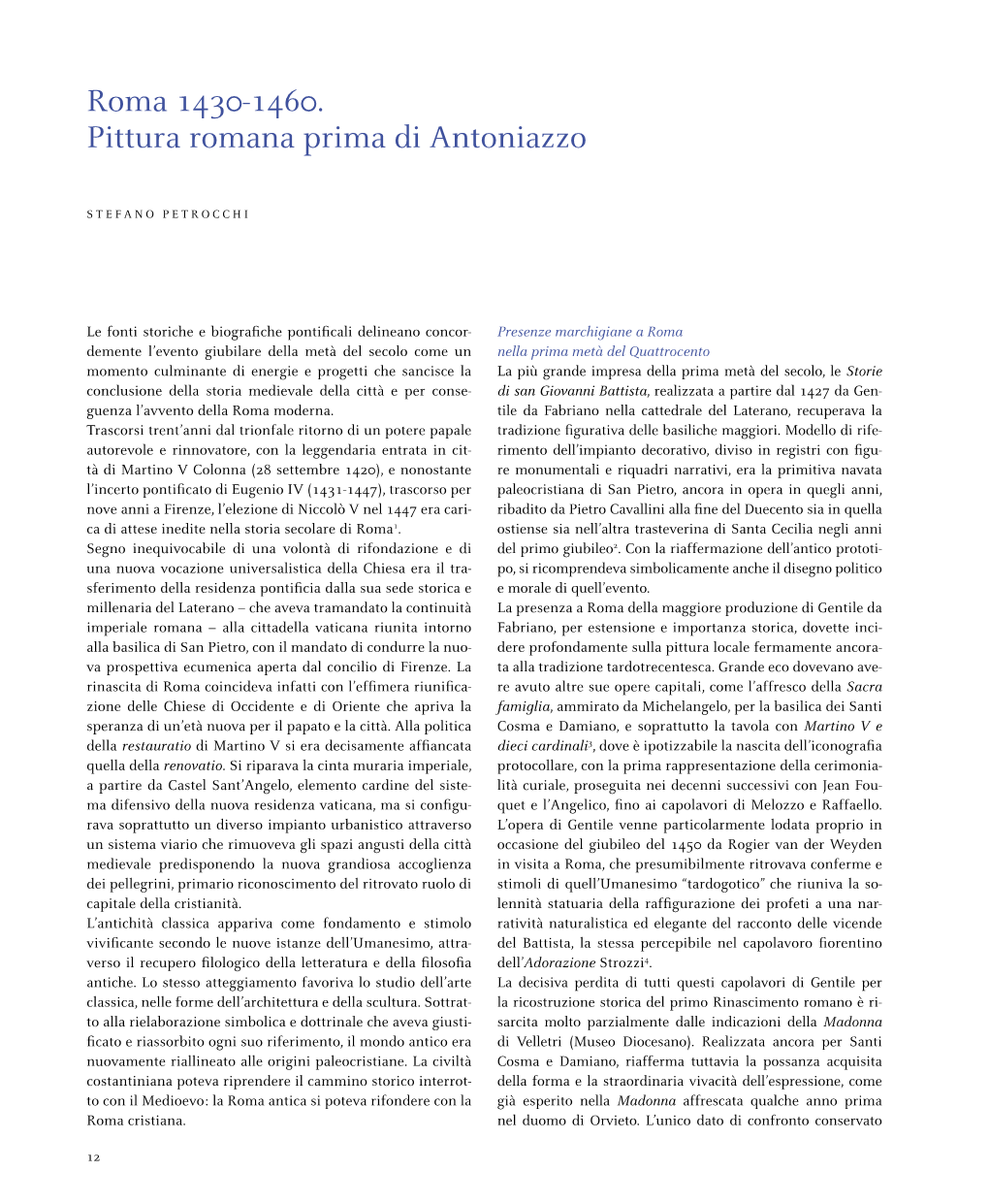 Roma 1430-1460. Pittura Romana Prima Di Antoniazzo