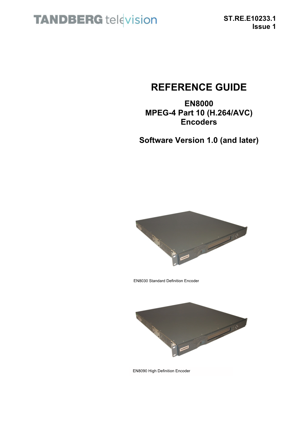 Operations Manual Tandberg EN8090 MPEG4 HD Encoder