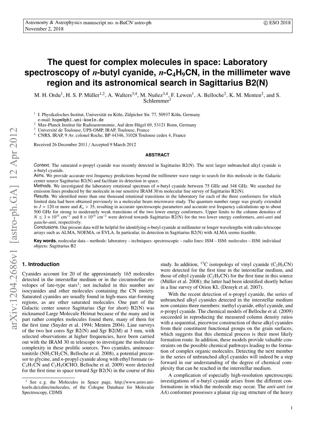 Arxiv:1204.2686V1 [Astro-Ph.GA] 12 Apr 2012