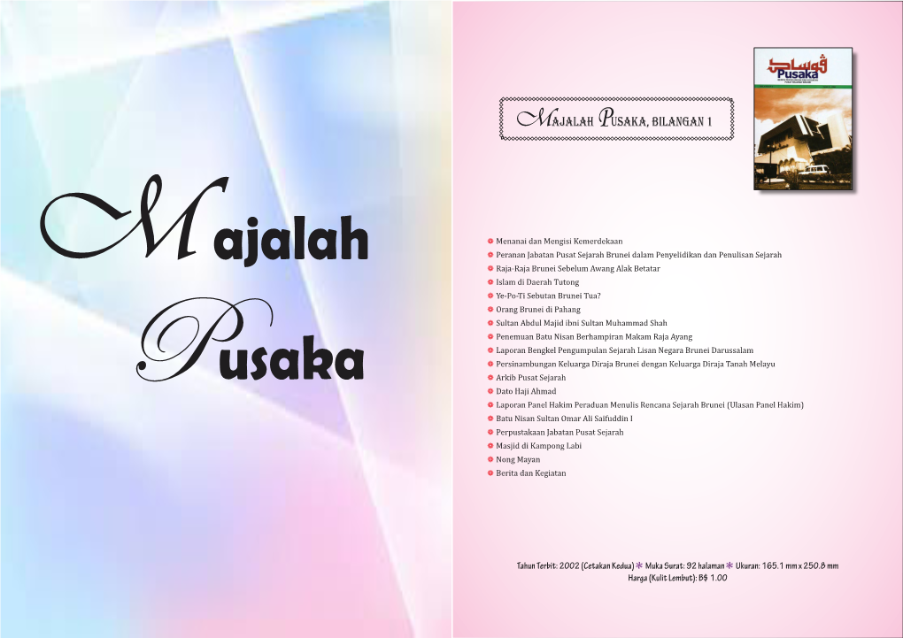 Majalah Pusaka, BILANGAN 1