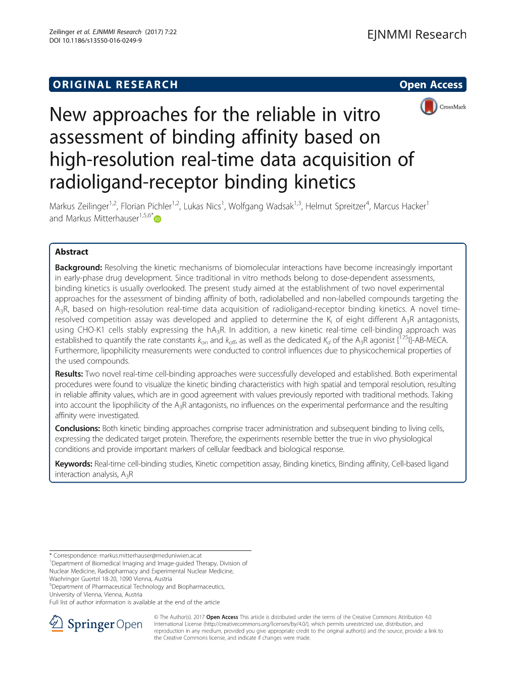 New Approaches for the Reliable in Vitro Assessment of Binding Affinity