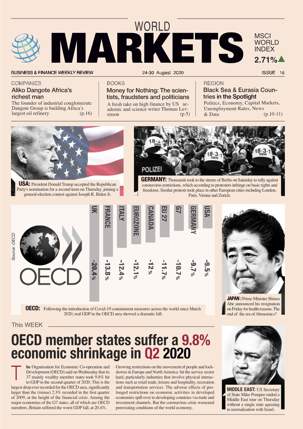 OECD Member States Suffer a 9.8% Economic Shrinkage in Q2 2020