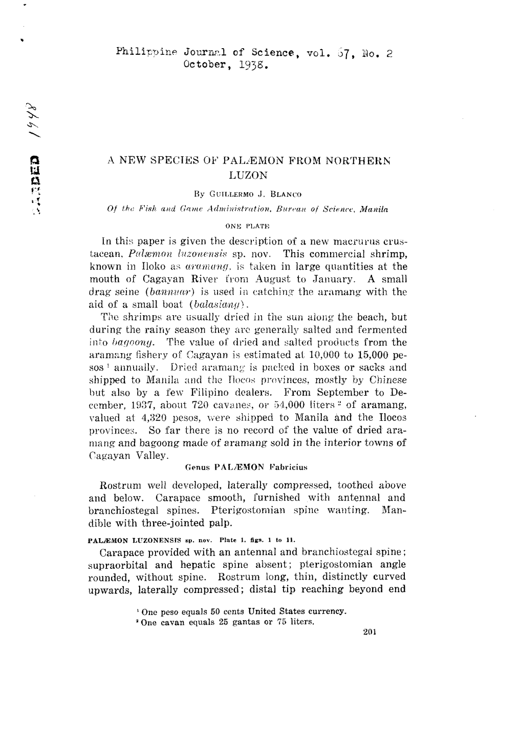 Philippine Journal of Science, Vol. 67, Ho, 2 October, 193S