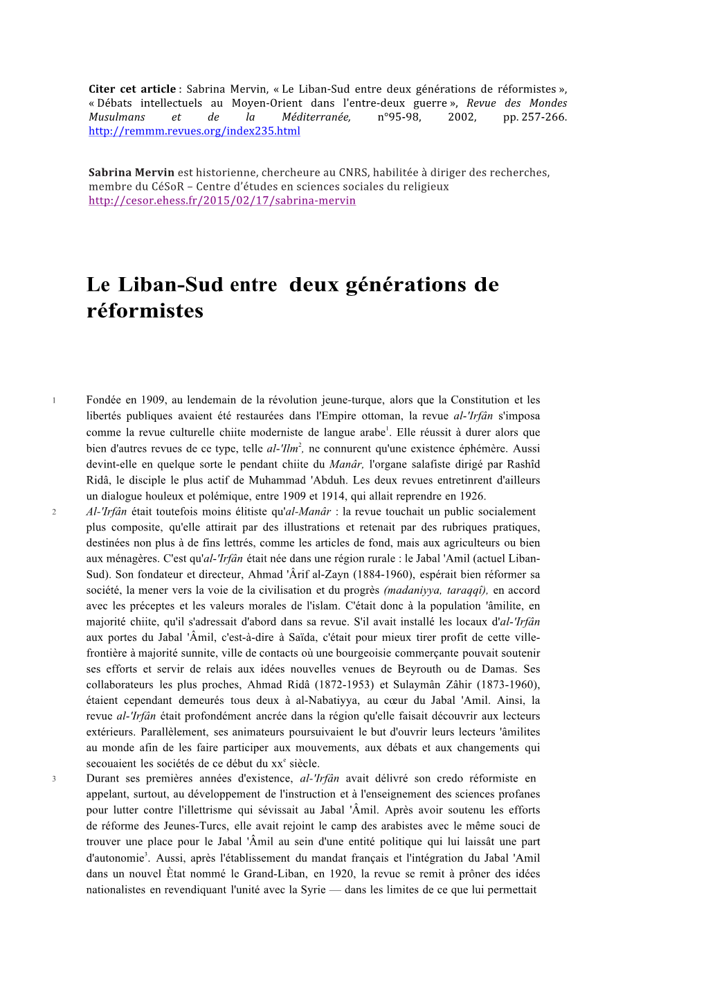 02Liban Sud Deux Generations