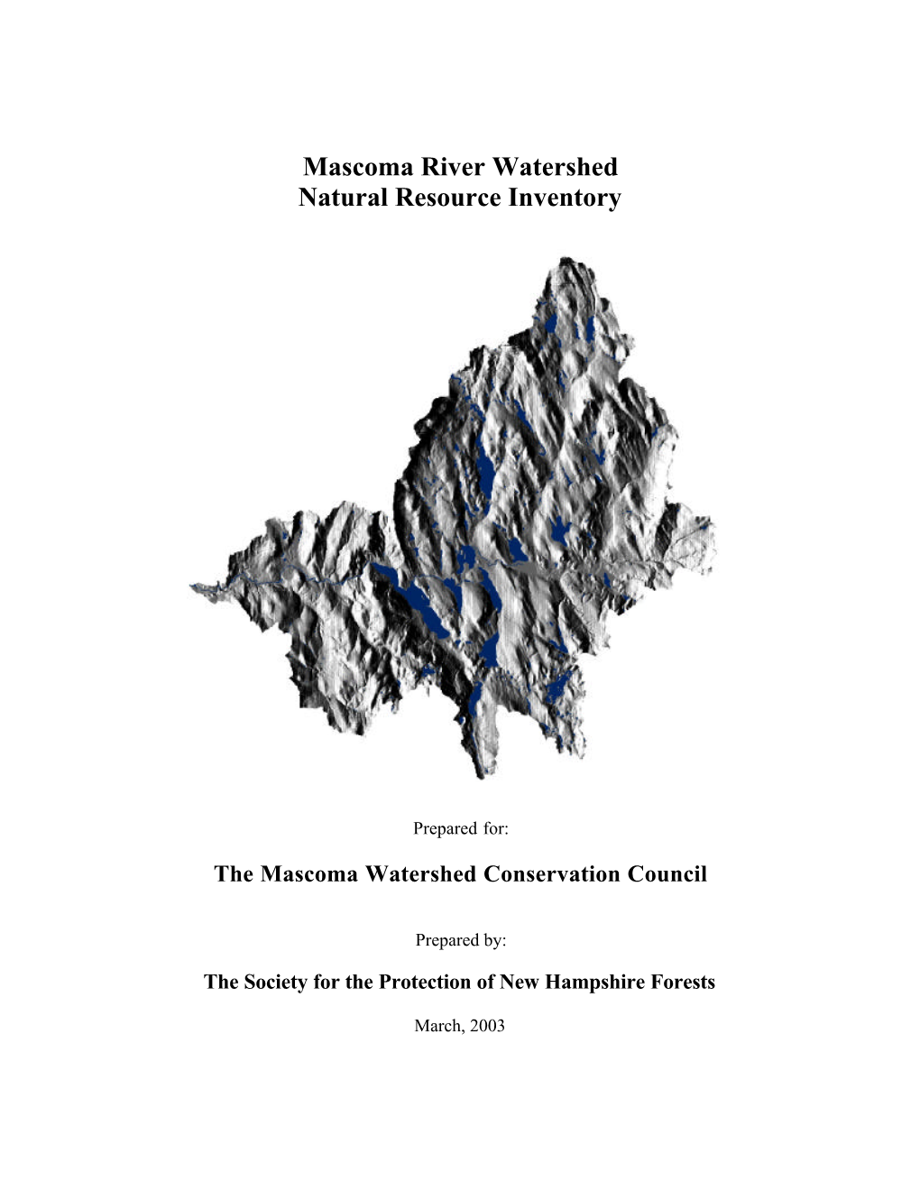 Mascoma River Watershed Natural Resource Inventory