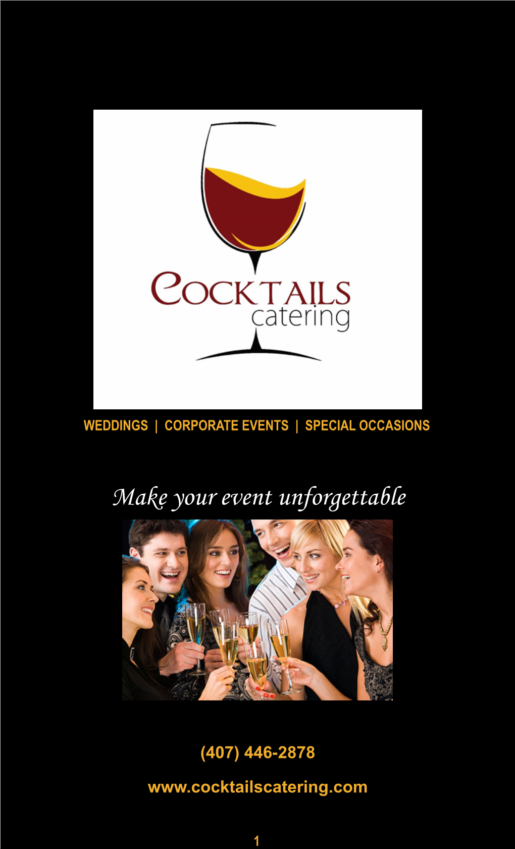 Cocktails Catering Menu