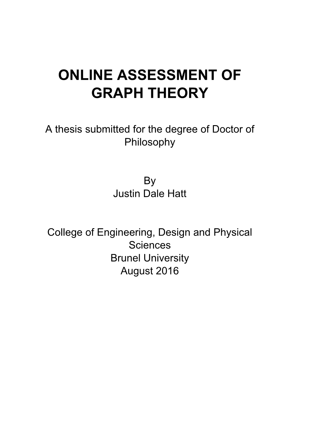 Online Assessment of Graph Theory