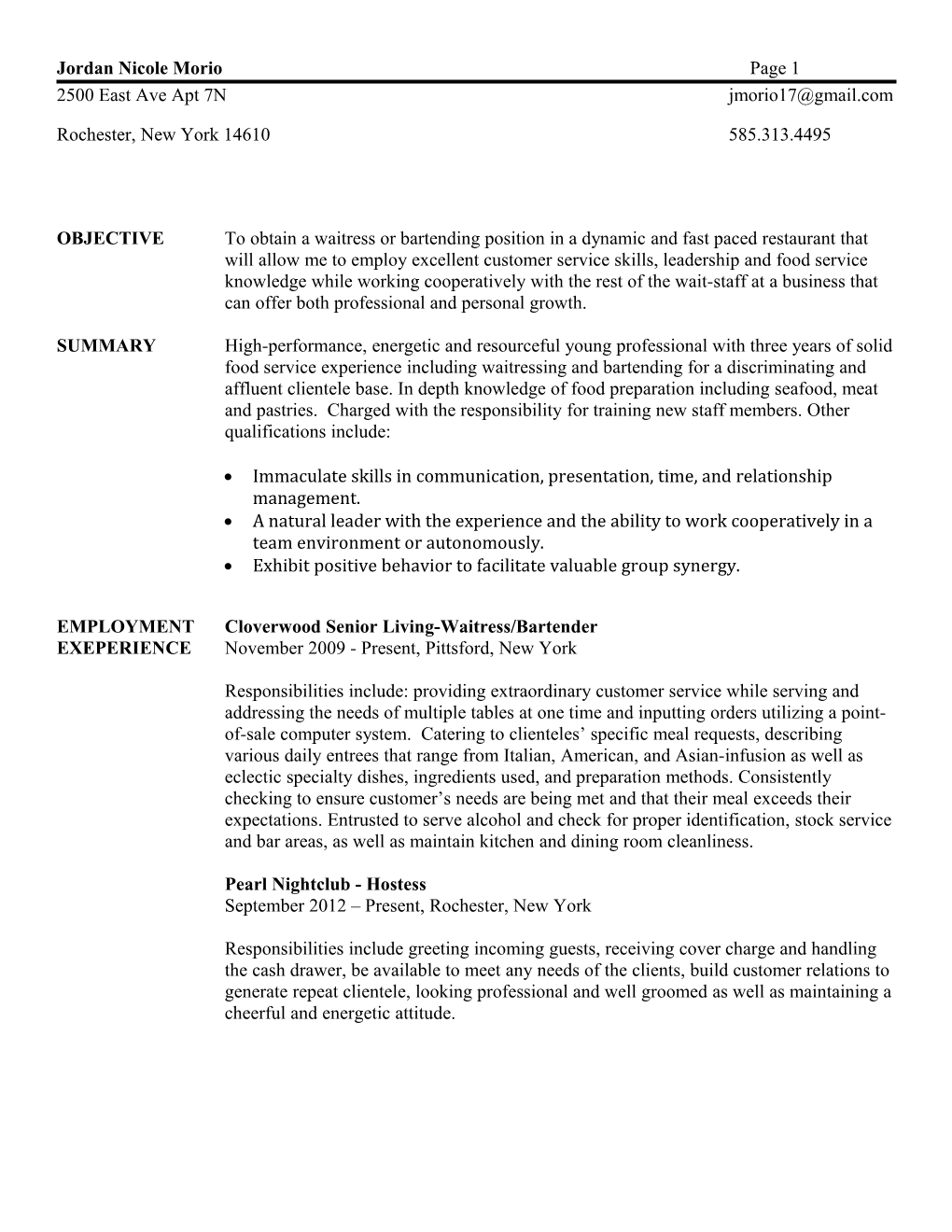 BHA Resume Template!