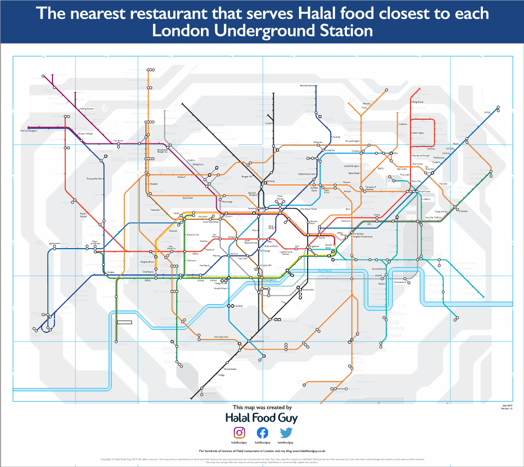 The Nearest Restaurant That Serves Halal Food Closest to Each London Underground Station