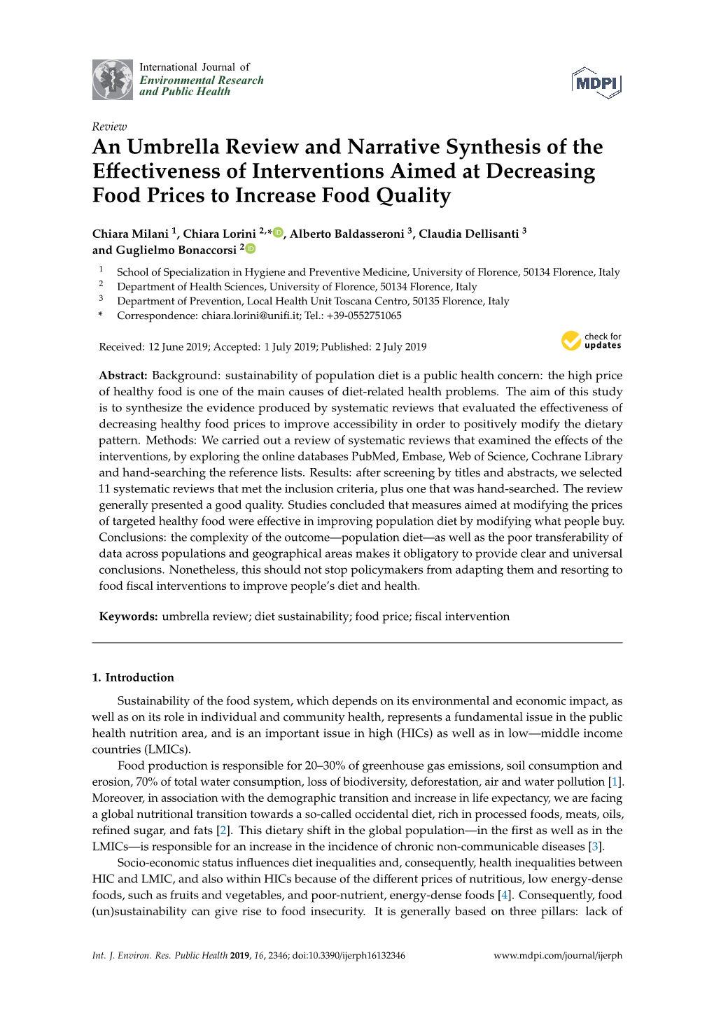 An Umbrella Review and Narrative Synthesis of the Effectiveness Of