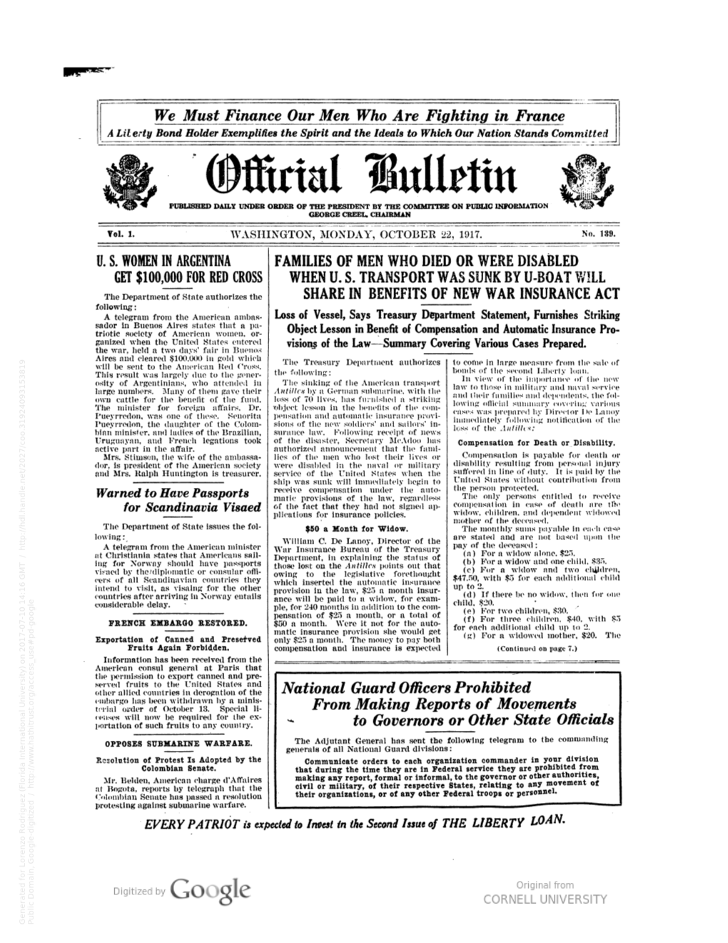 Official U. S. Bulletin