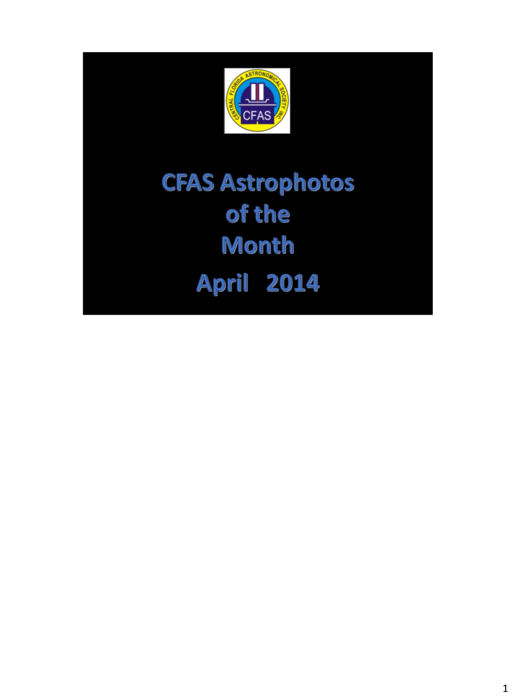 CFAS Astropicture of the Month