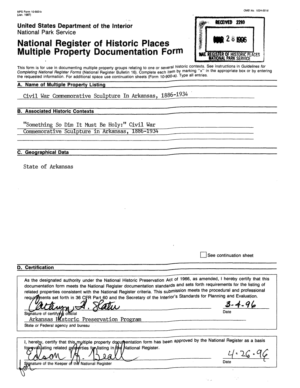 National Register of Historic Places Multiple Property Documentation