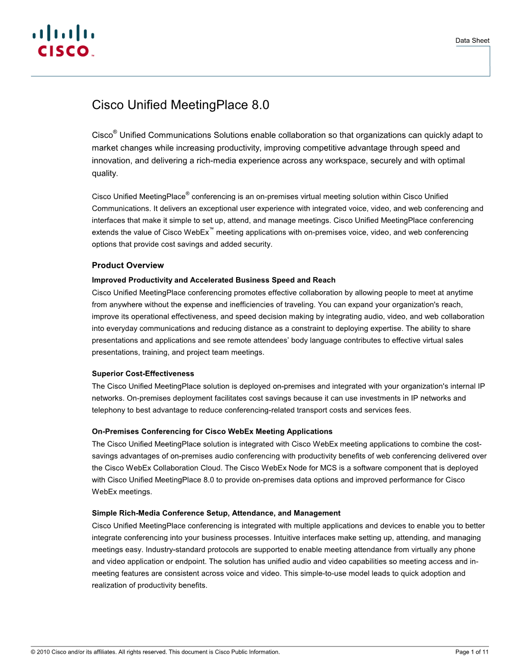 Cisco Unified Meetingplace 8.0