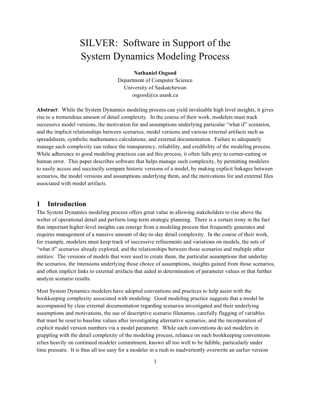 Software in Support of the System Dynamics Modeling Process