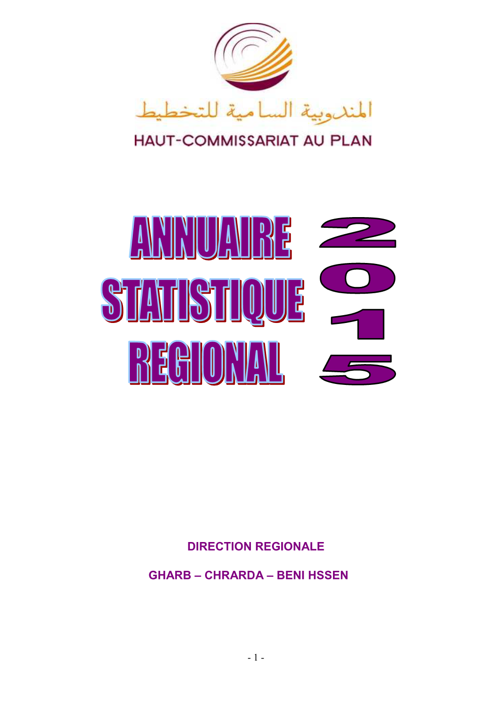 Annuaire Statistique Régional 2015