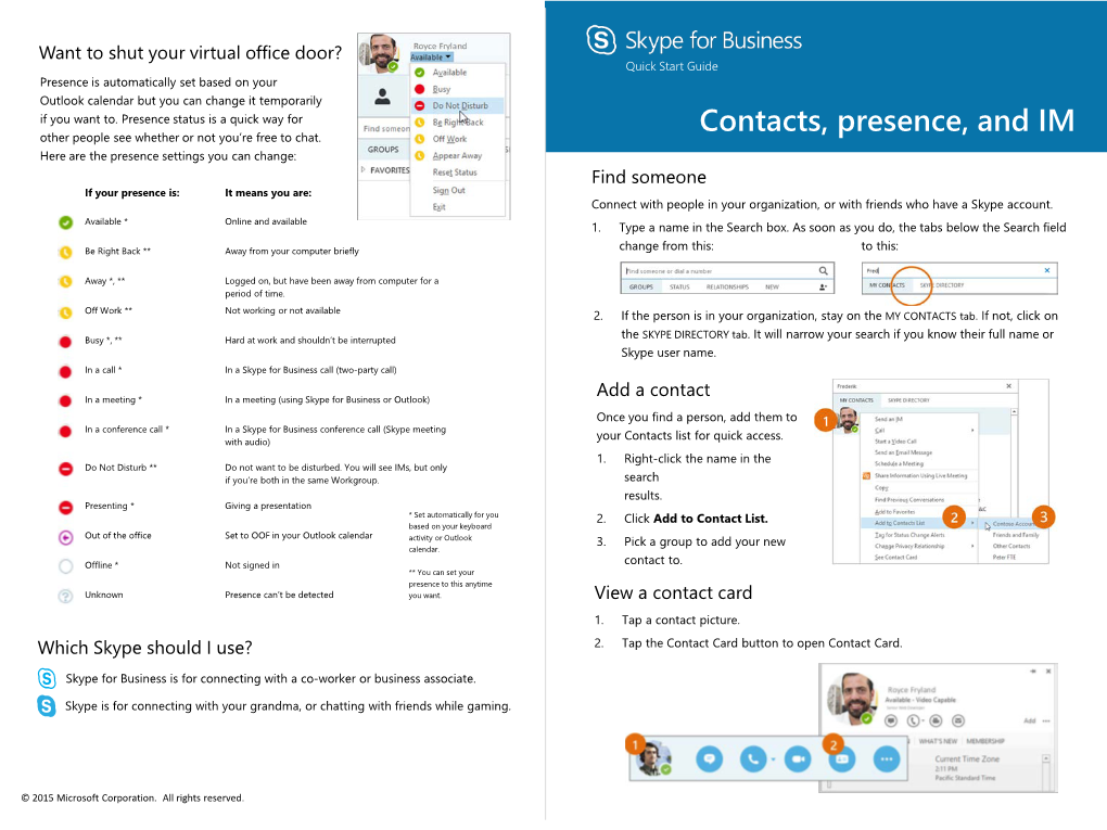 Skype for Business Call (Two-Party Call)