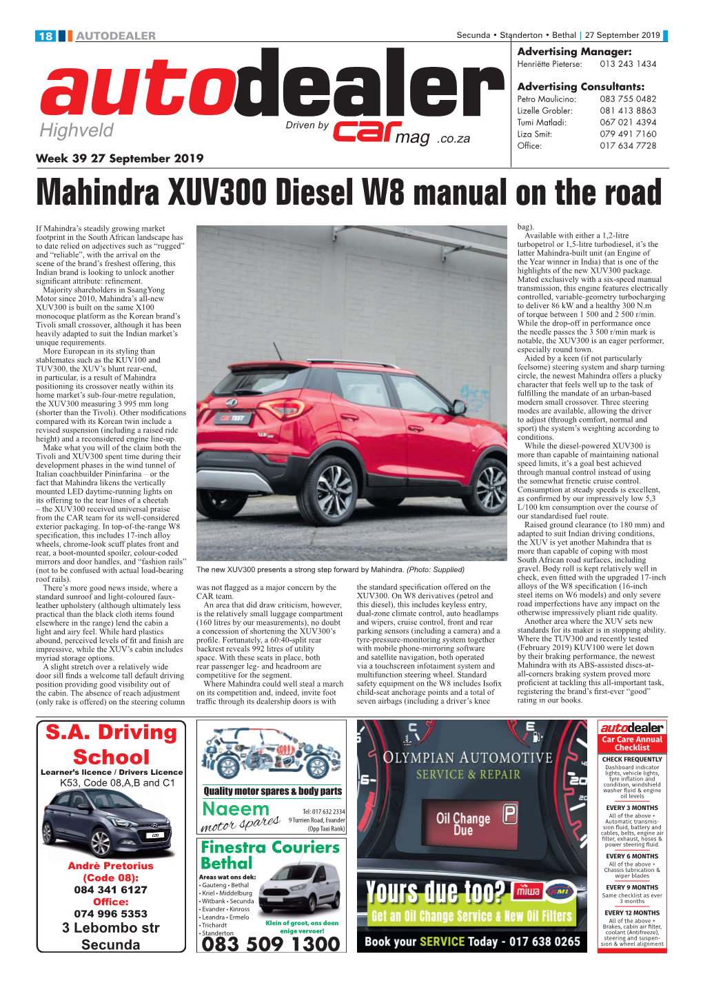 Mahindra XUV300 Diesel W8 Manual on the Road