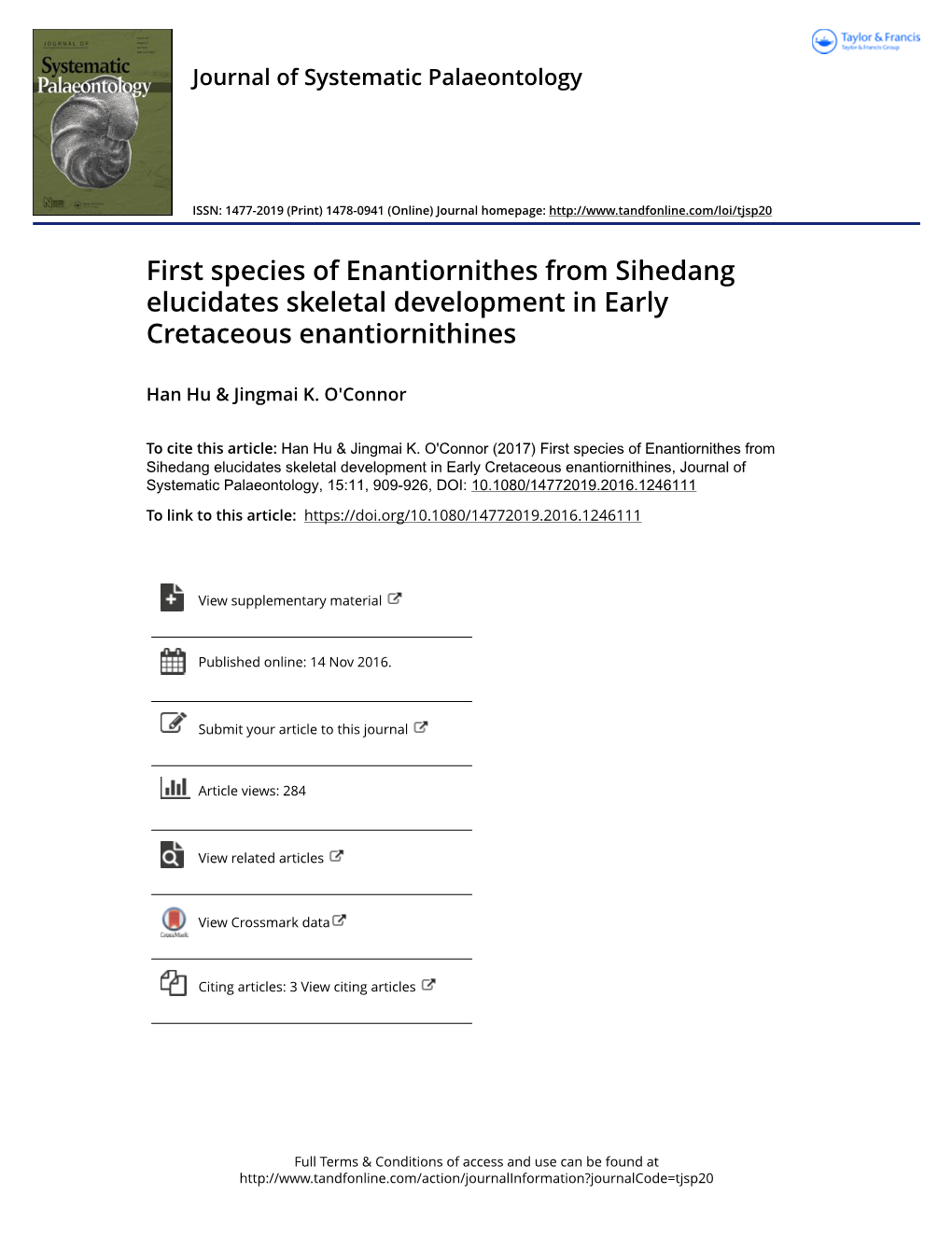 First Species of Enantiornithes from Sihedang Elucidates Skeletal Development in Early Cretaceous Enantiornithines