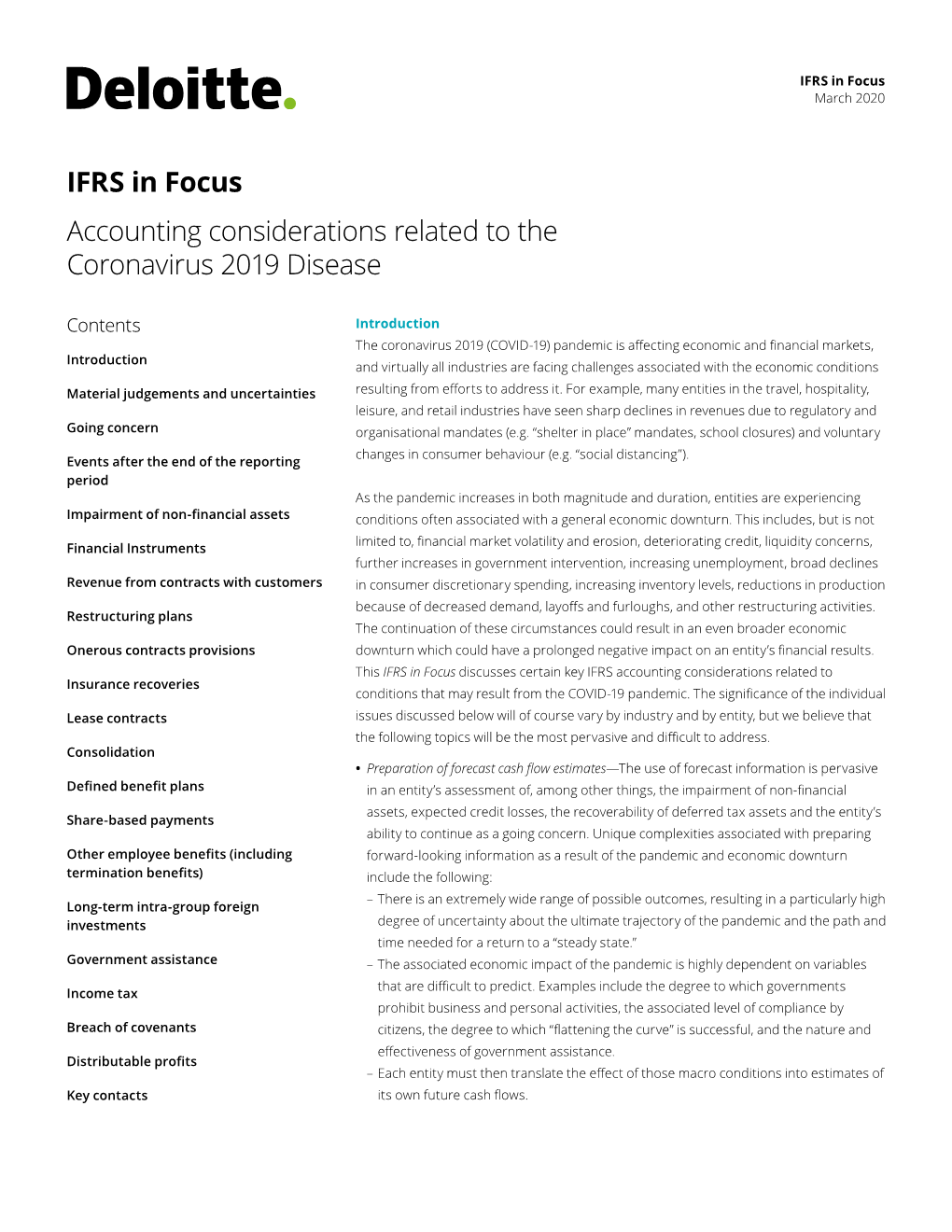 IFRS in Focus — Accounting Considerations Related To