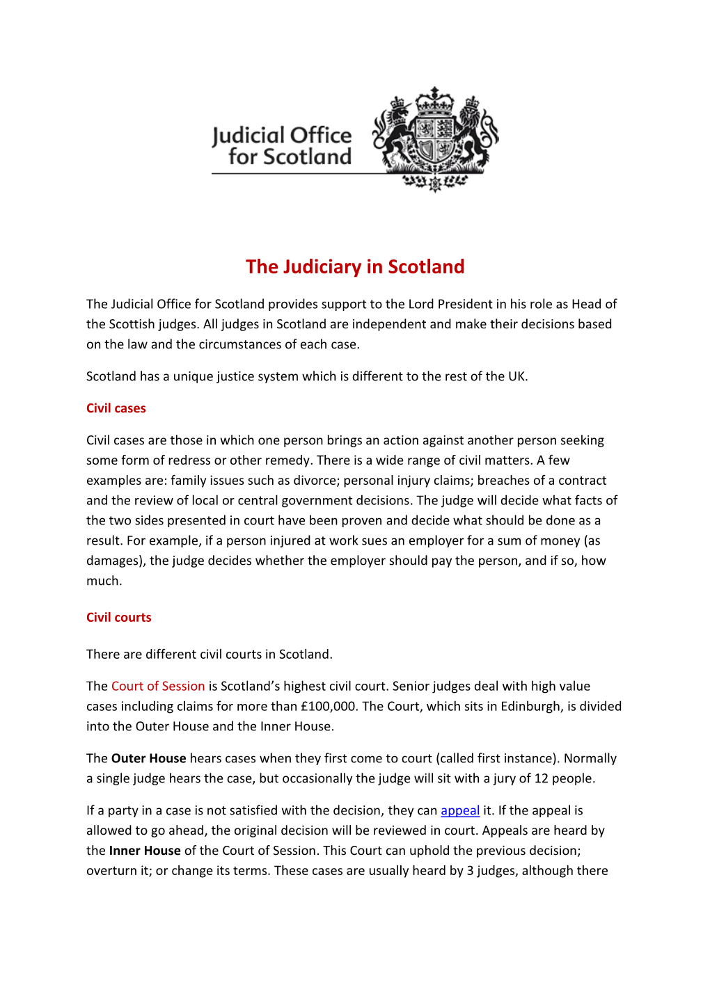 The Judiciary in Scotland