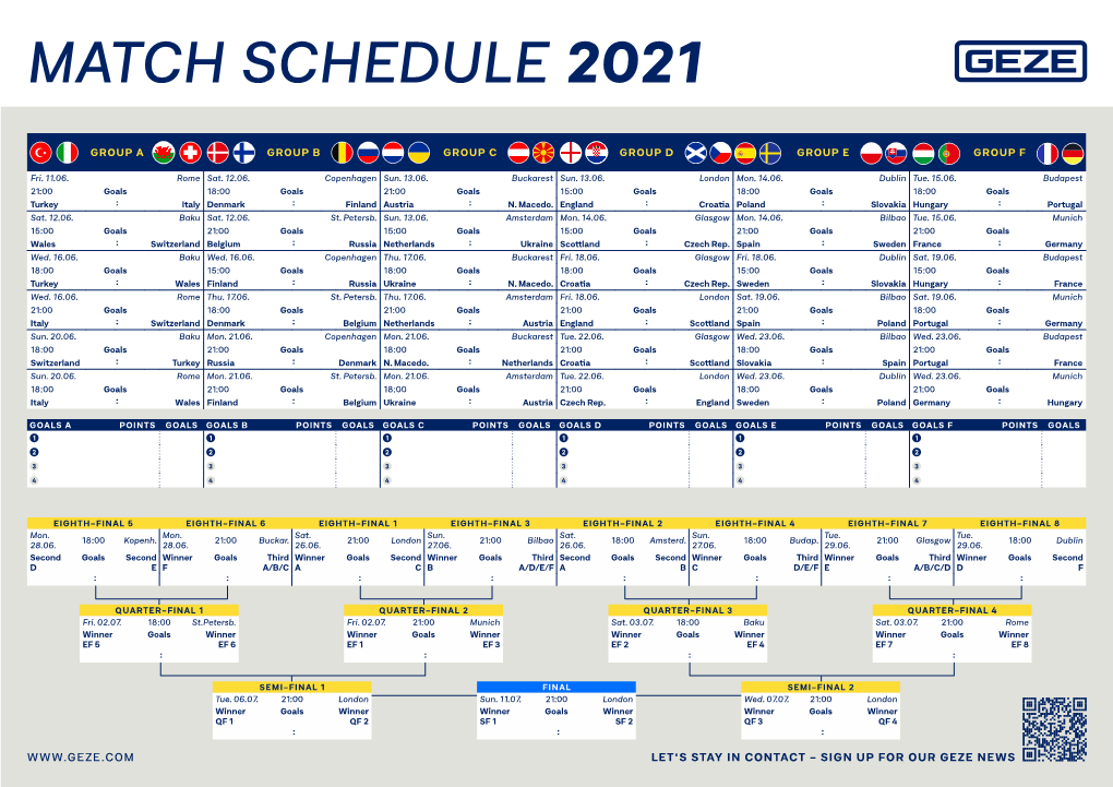 Match Schedule 2021