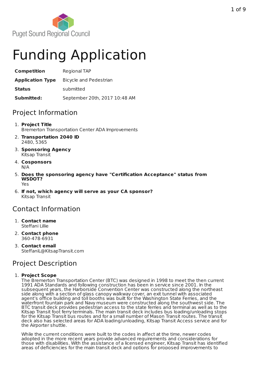 Funding Application