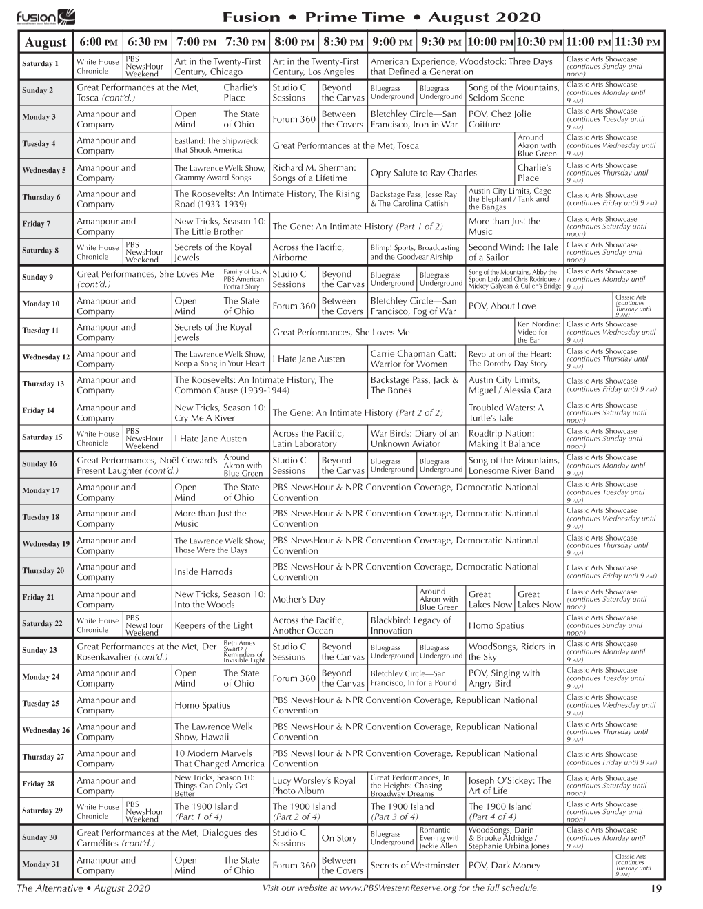 August Fusion • Prime Time • August 2020
