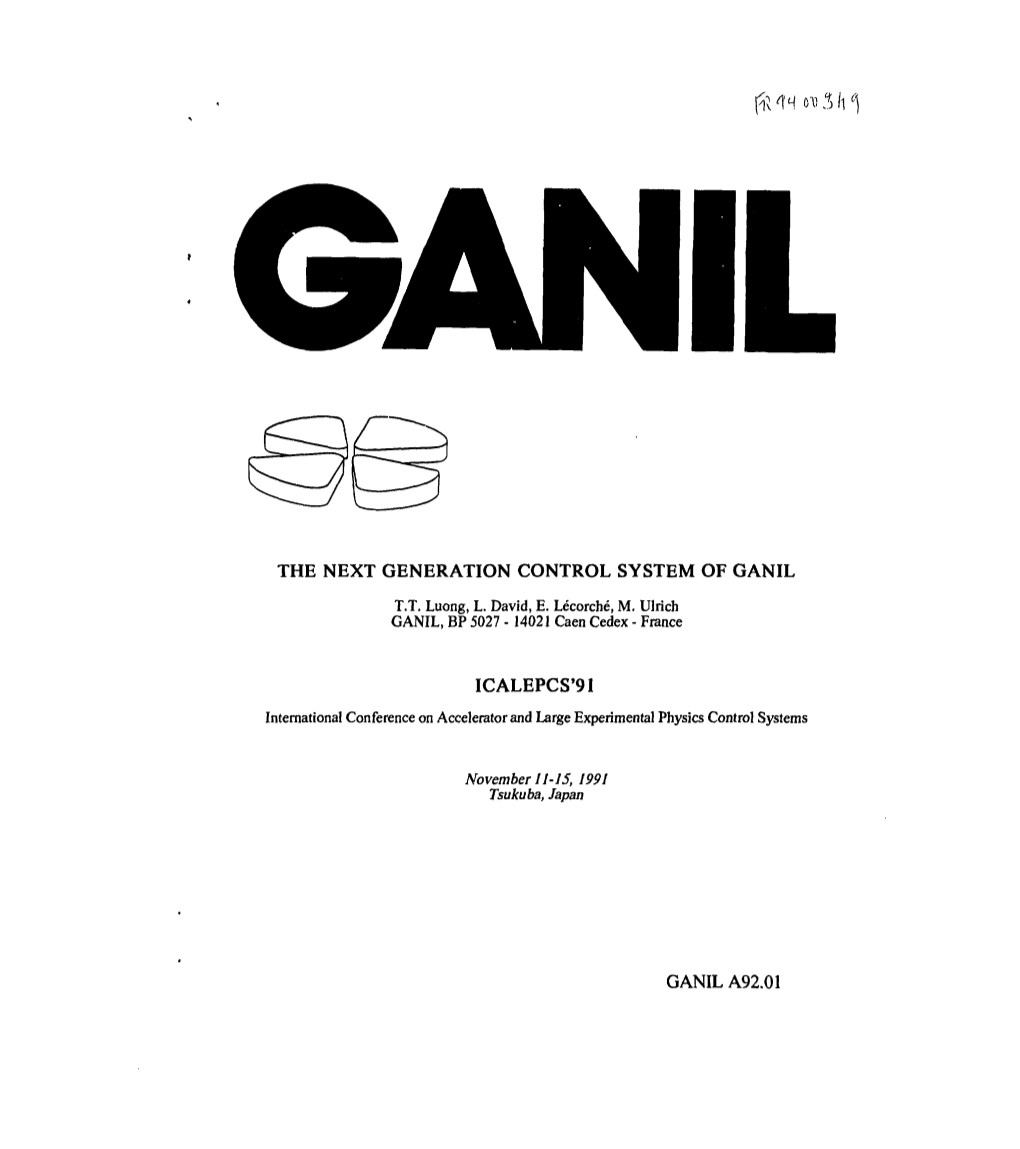 The Next Generation Control System of Ganil