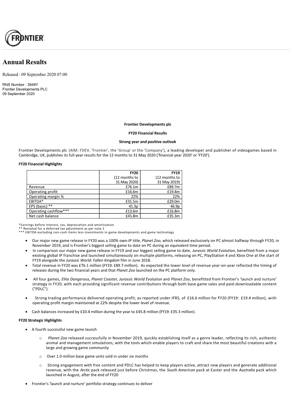 Annual Results