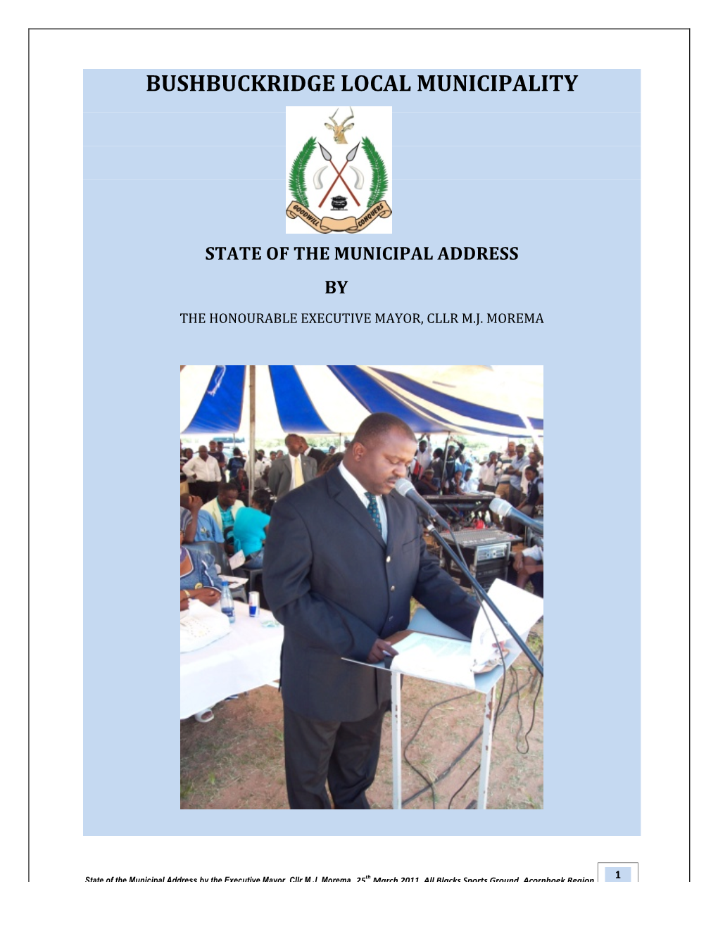 Bushbuckridge Local Municipality State of The