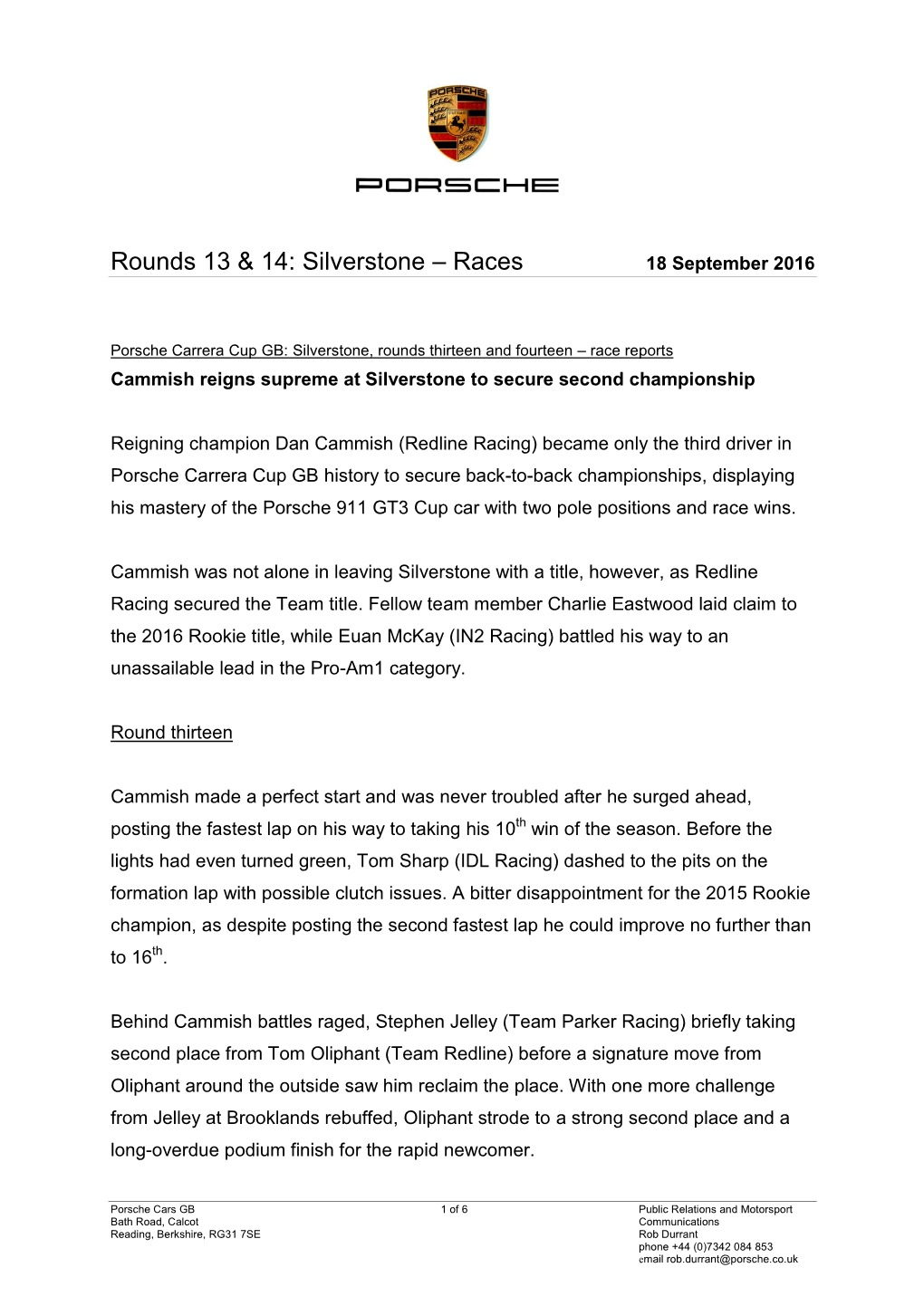 Silverstone – Races 18 September 2016