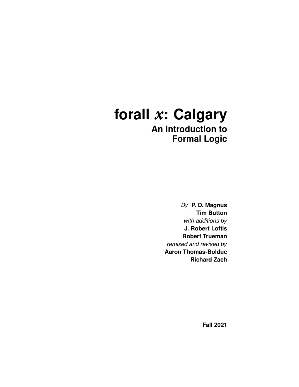 An Introduction to Formal Logic