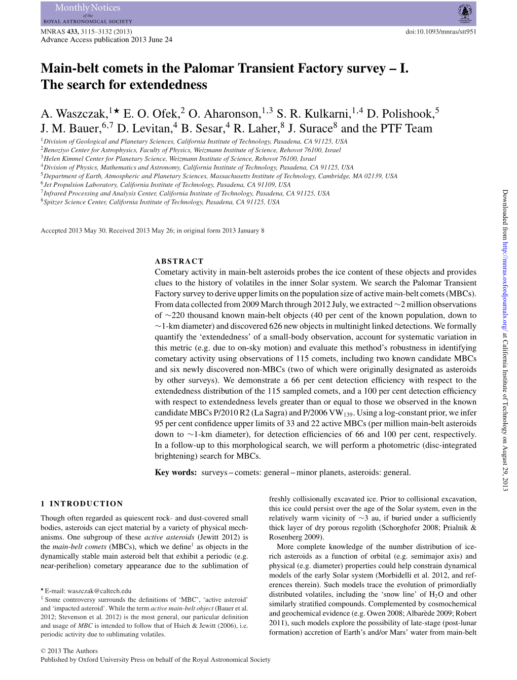 Main-Belt Comets in the Palomar Transient Factory Survey – I