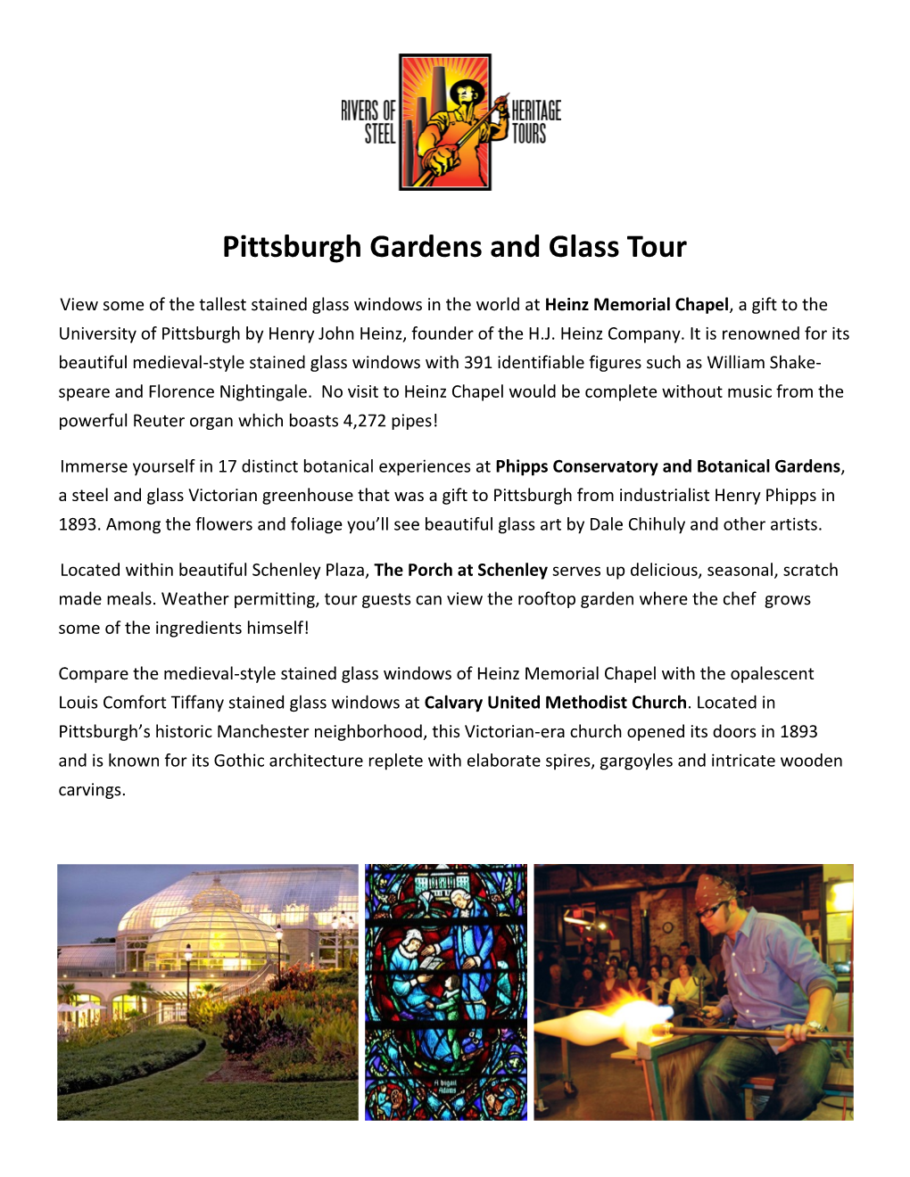 Pittsburgh Gardens and Glass Tour