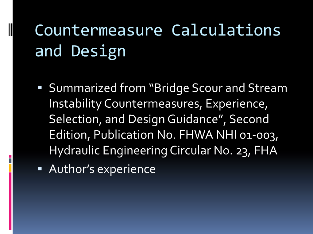 Bridge Scour Prediction and Prevention Workshop