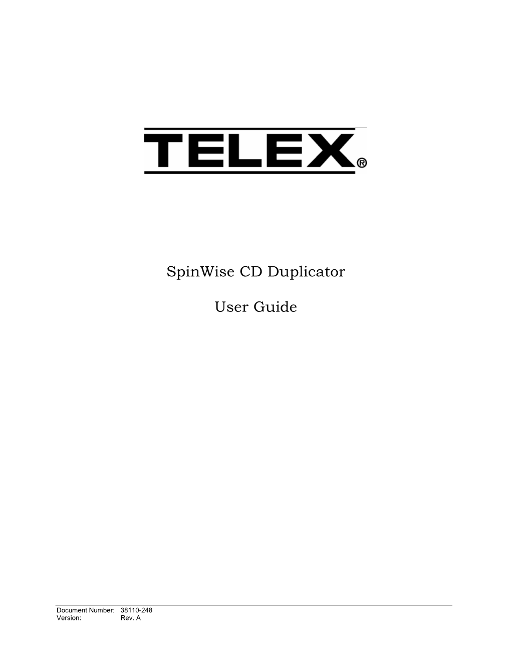 Spinwise CD Duplicator User Guide