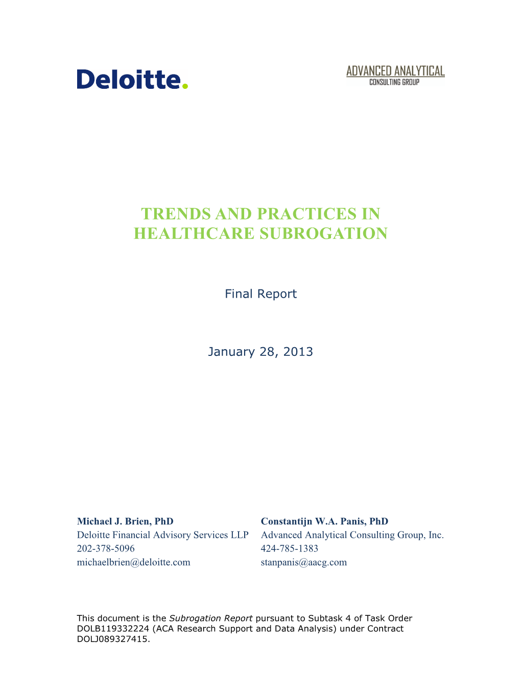 Trends and Practices in Healthcare Subrogation