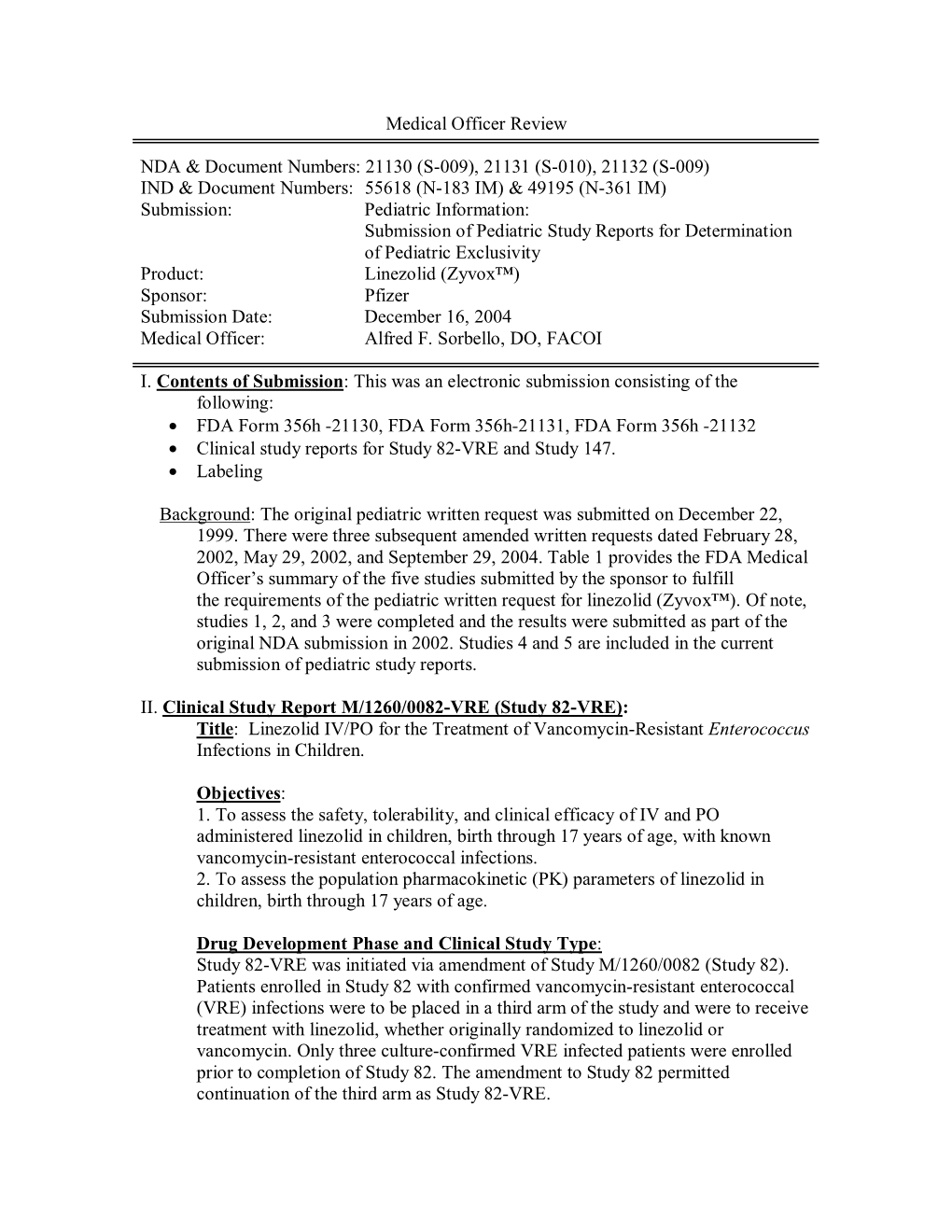 N21-130S009 Linezolid Clinical BPCA