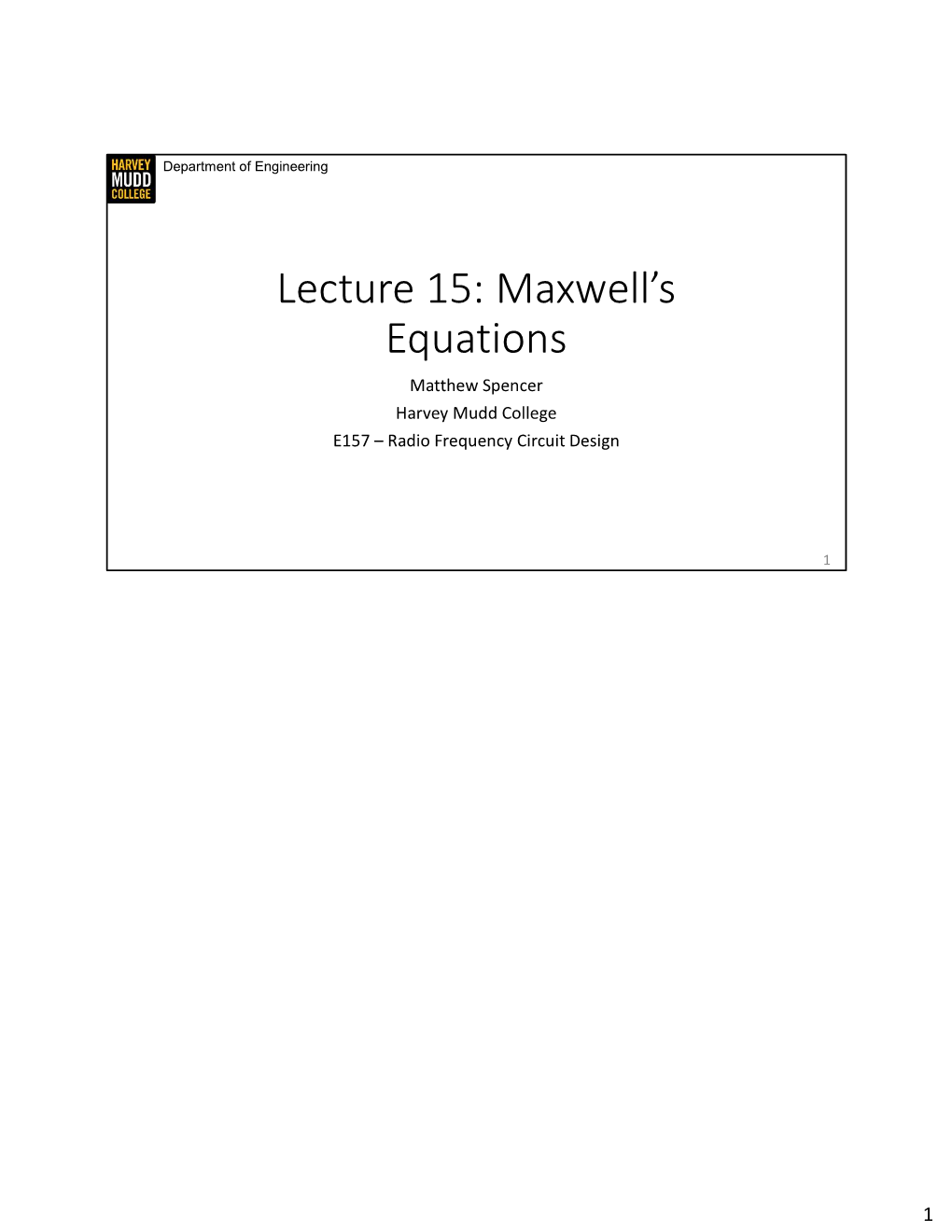 Maxwell's Equations