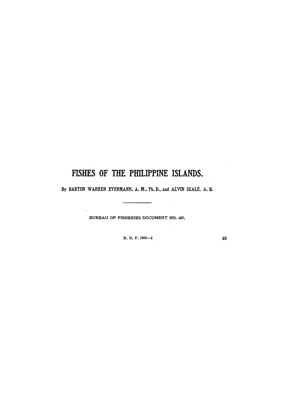 Fishes of the Philippine Islands