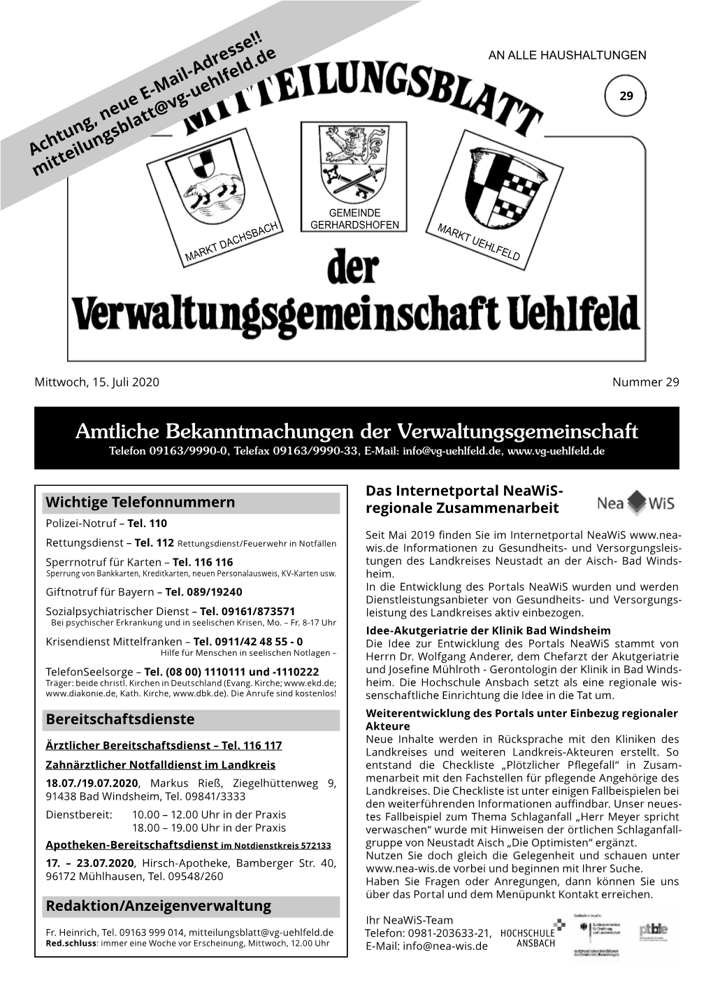 Mitteilungsblatt KW 29 2020