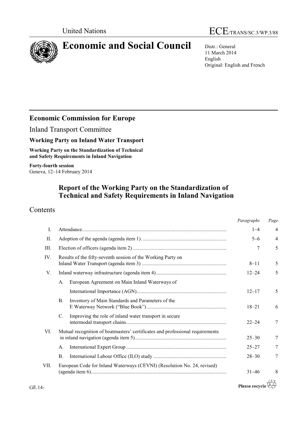 United Nations ECE/TRANS/SC.3/WP.3/88