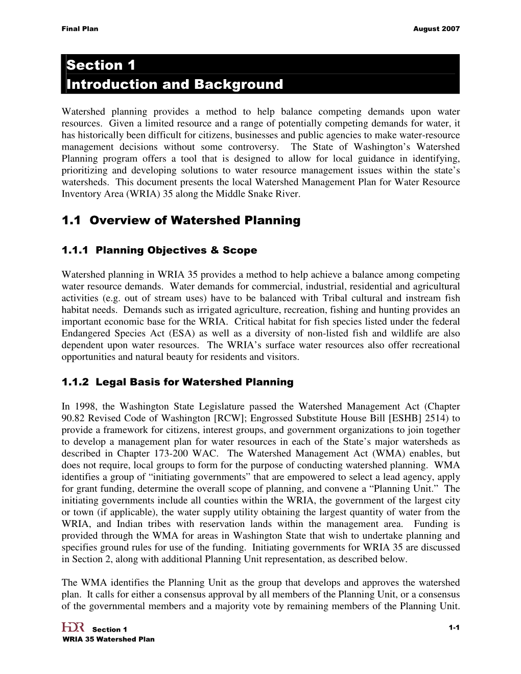 Section 1 Introduction and Background