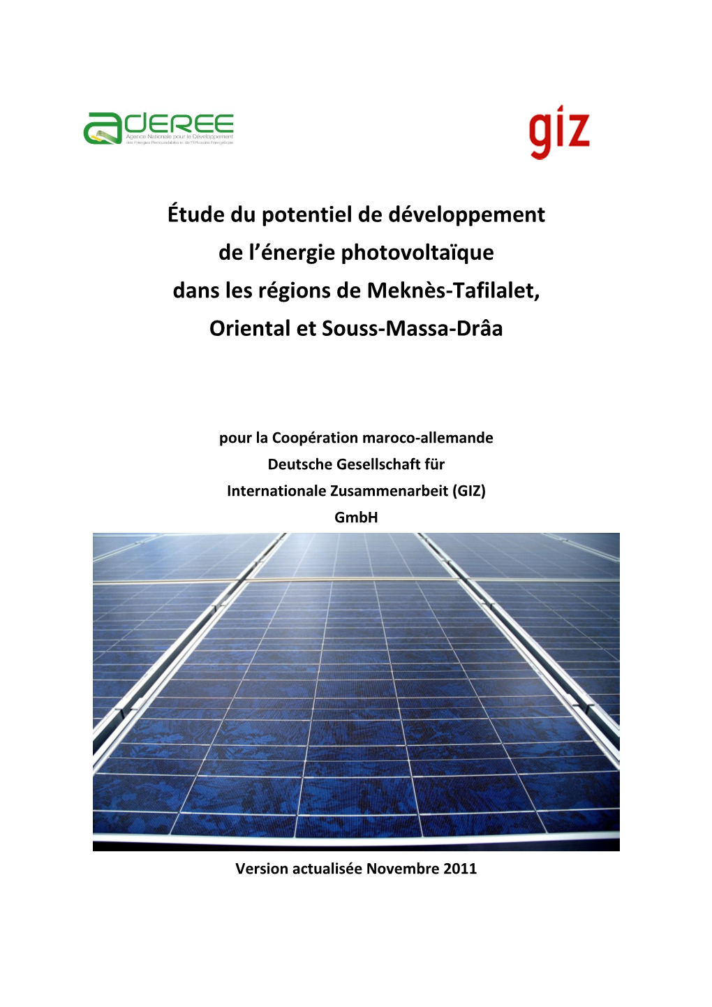 Etude De Potentiel Pv Au Maroc