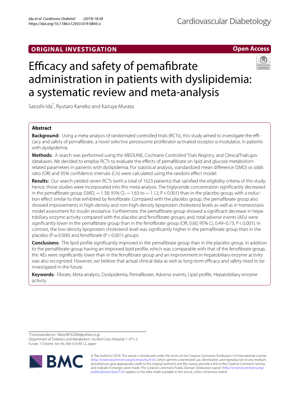 Efficacy and Safety of Pemafibrate Administration in Patients With