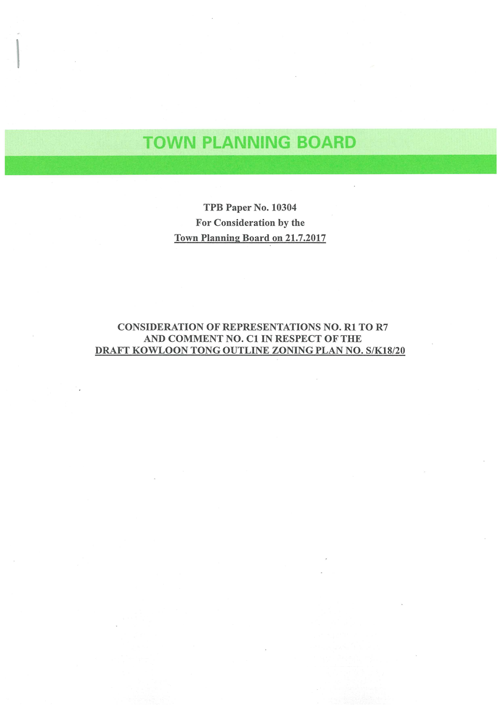 Town Planning Board Paper No. 10304