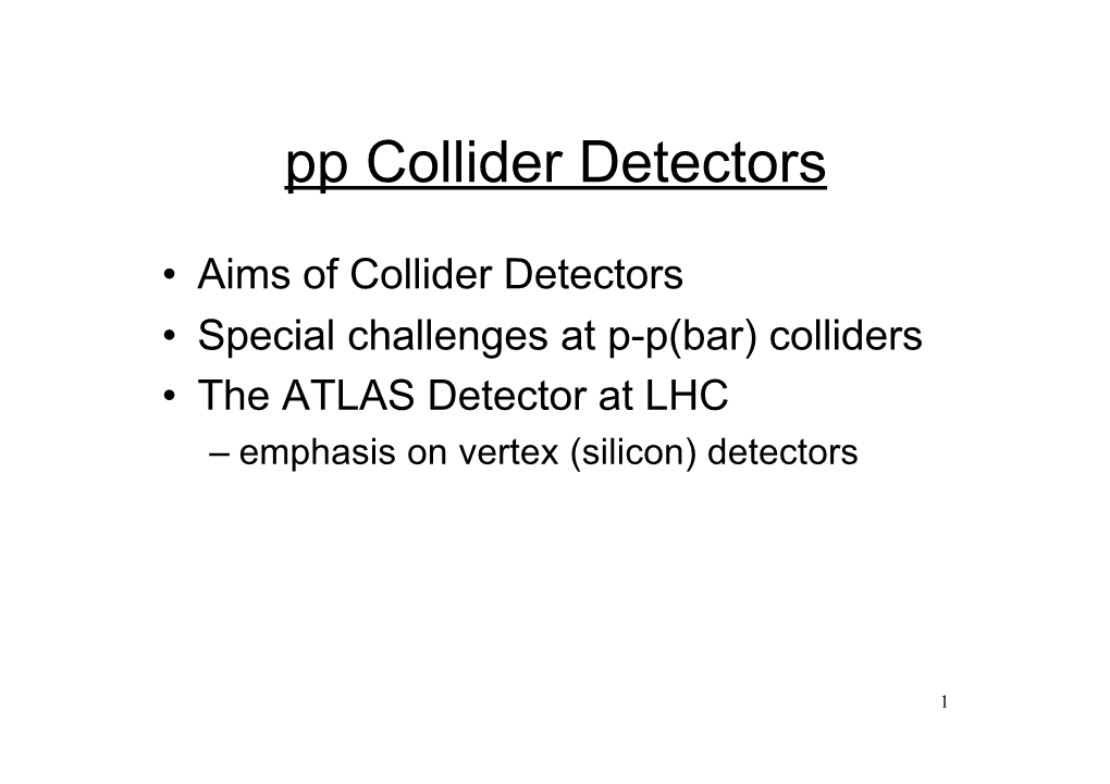 Pp Collider Detectors