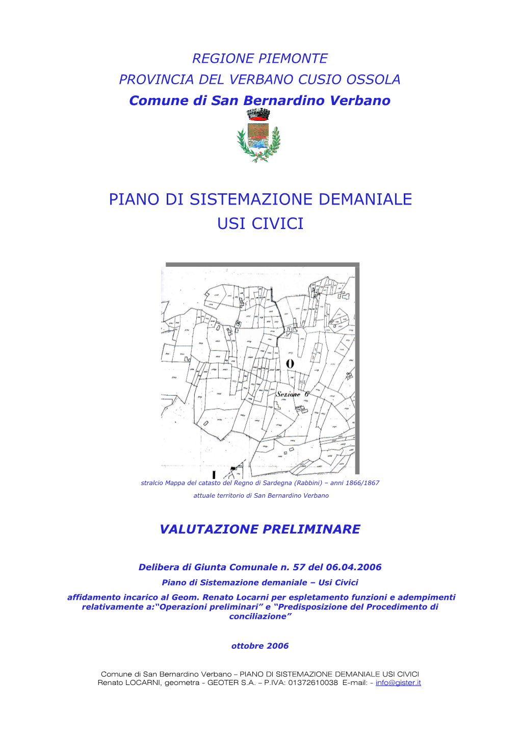 Piano Di Sistemazione Demaniale Usi Civici