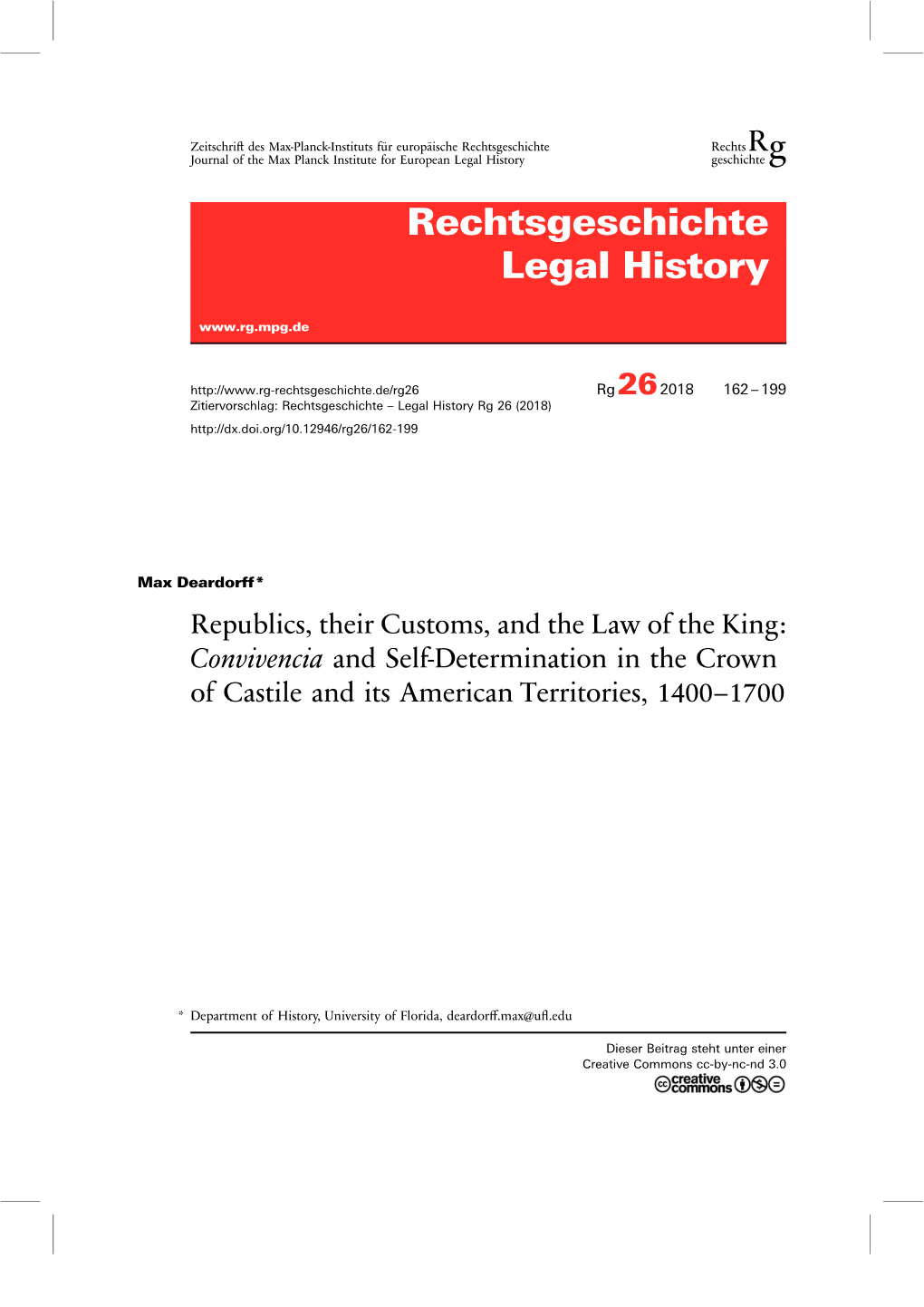 Rechtsgeschichte Legal History